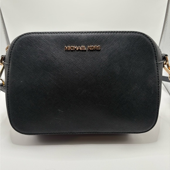 Michael Kors Black Saffiano Crossbody Bag with Gold Accents - Picture 1 of 5